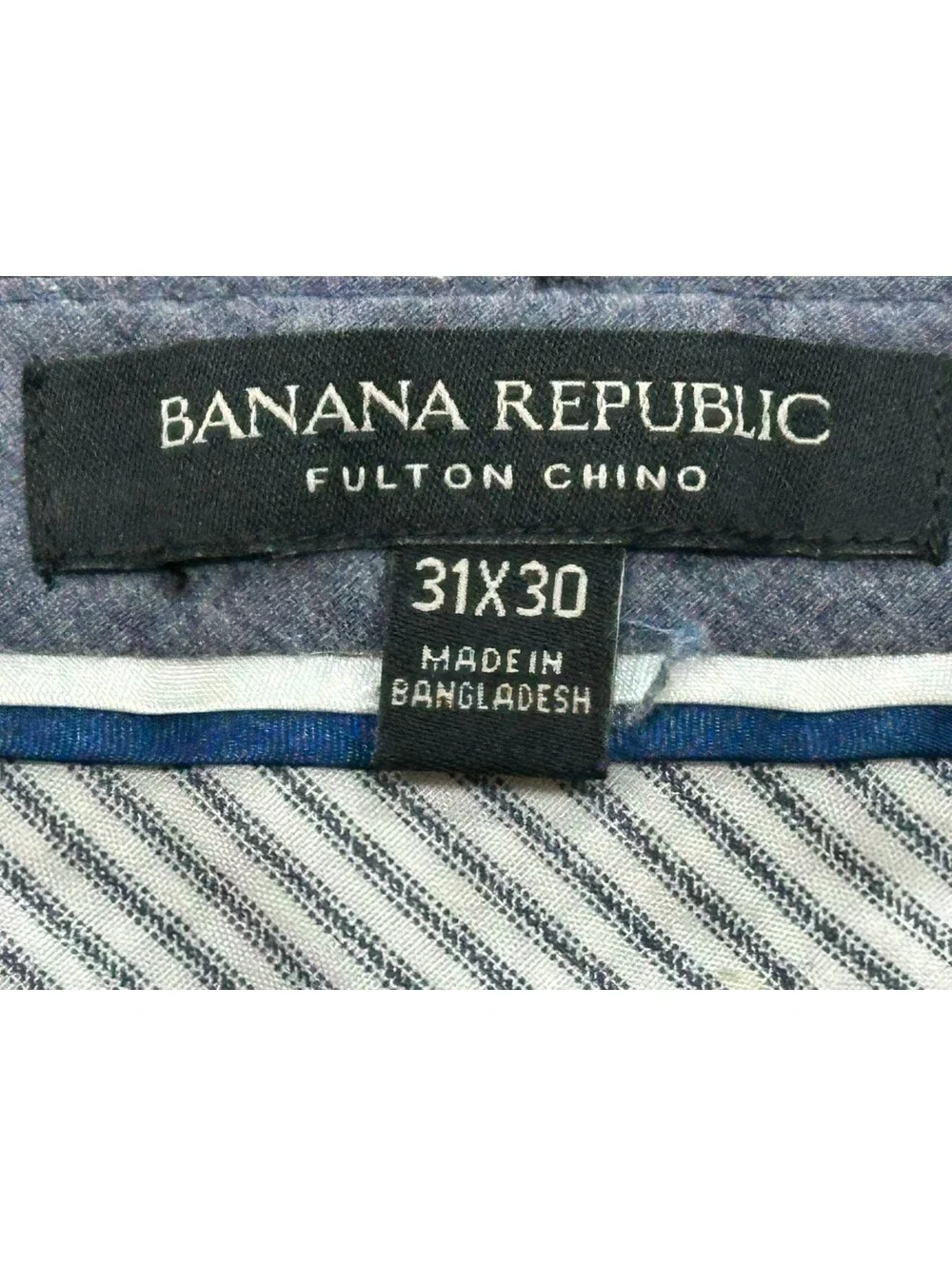 Banana Republic Fulton Stretch Flat Chinos Blue Mens 31/30